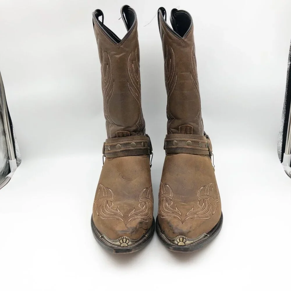 ABILENE BOOT CO. Sage Air Embroidered Brown Leather Cowboy Boots Mens 10 - Picture 2 of 13